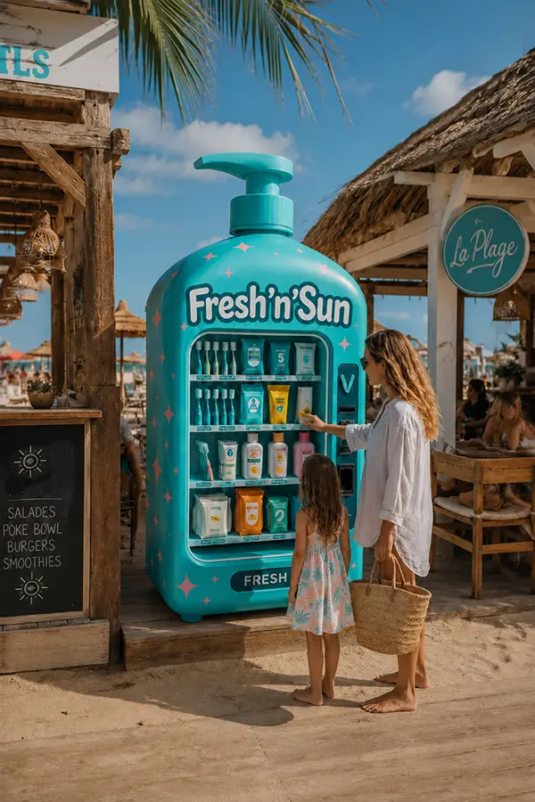 Distributeur chez les restaurants de plage